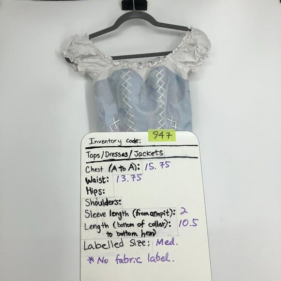 SOS Seamstress corset style off-the-shoulder crop top with lace-up detail size M - Picture 14 of 15